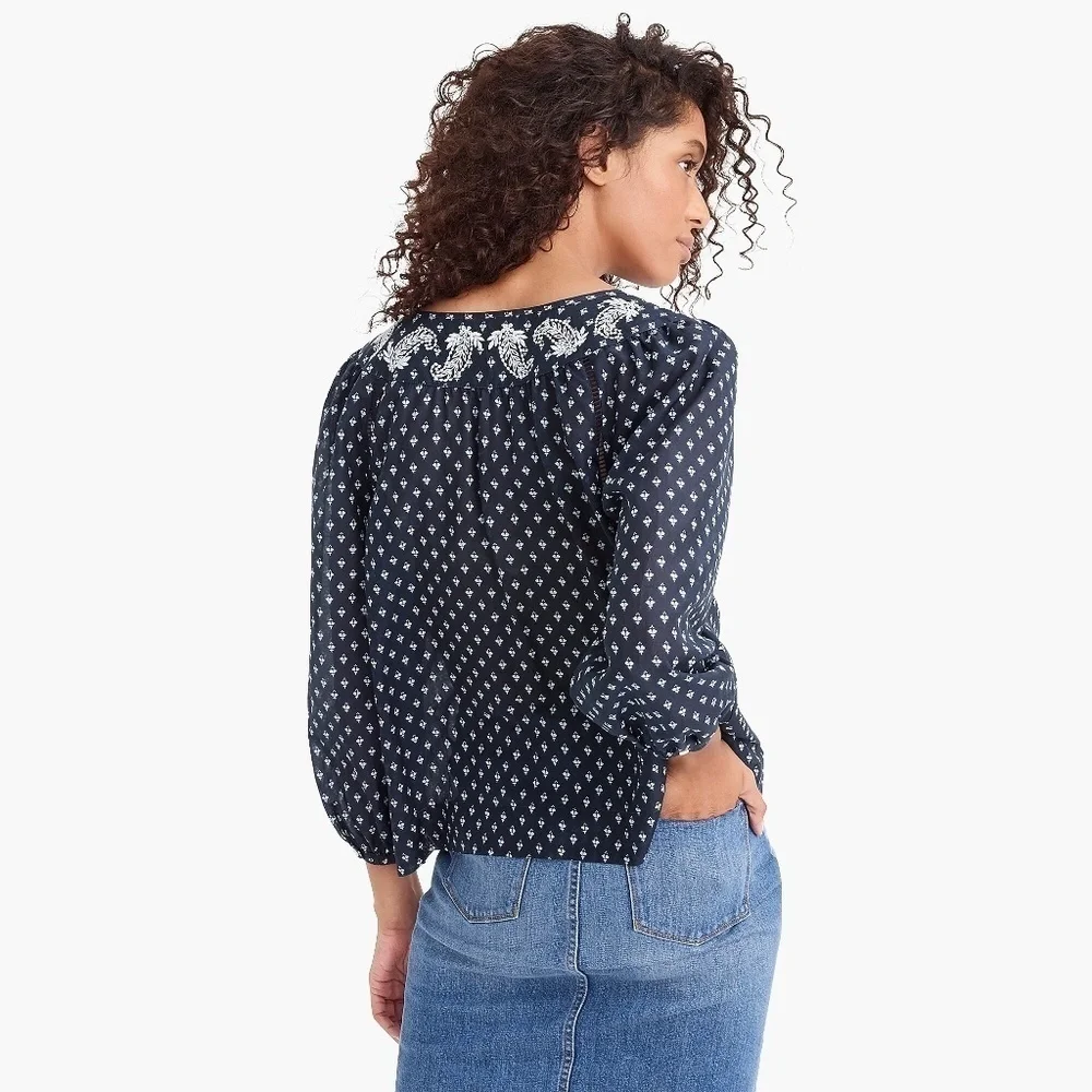 Point Sur Embroidered Peasant Blouse size S NWT